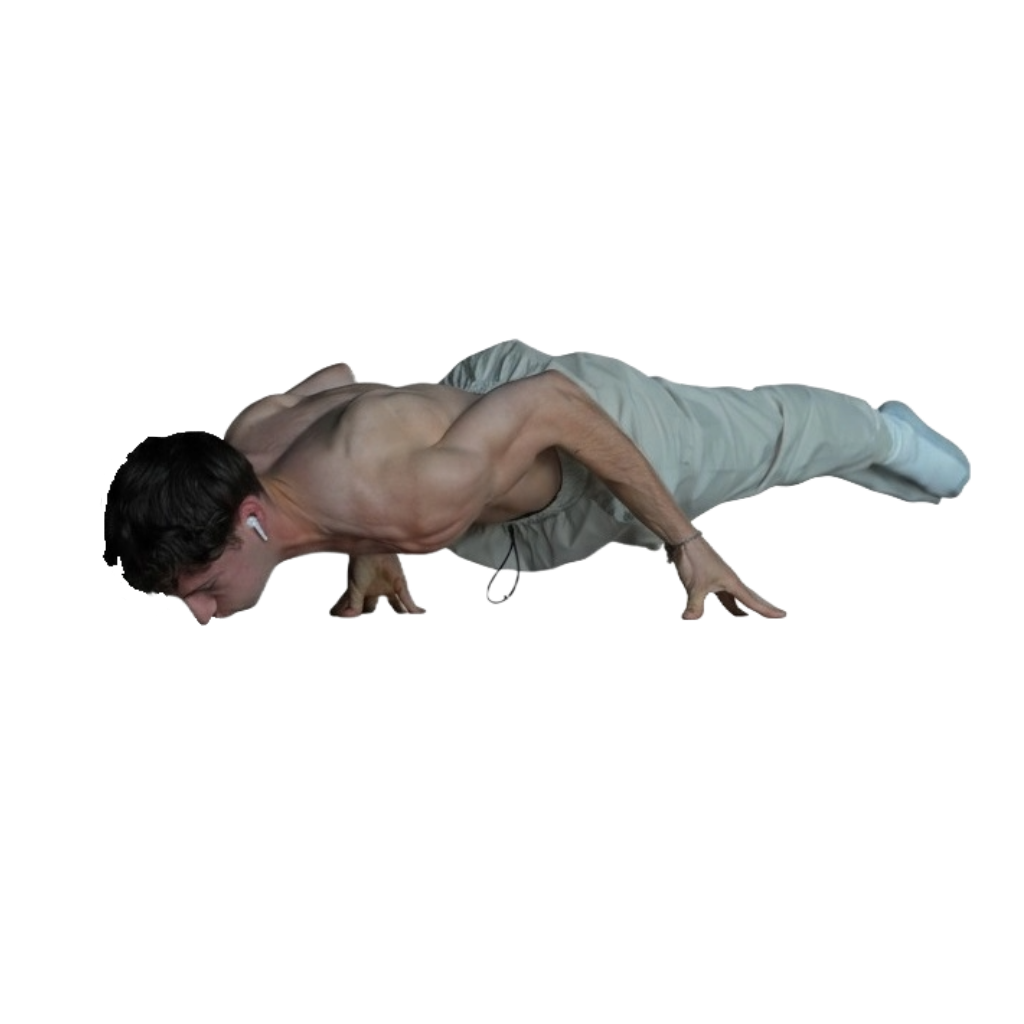 Coach en pleine figure de calisthenics